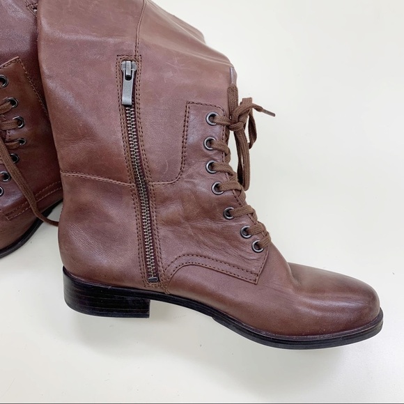 Pour La Victoire Women’s Cognac Brown Lace Up Tall Over Knee Riding Boho Boots - Picture 7 of 13